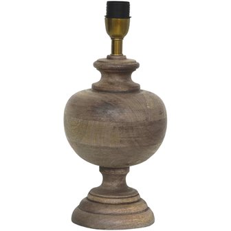 Drewniana lampa stołowa rustykalna Clark podstawa